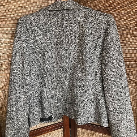 Ann Taylor Tweed Jacket, Women's Size 12: Vintage Black White Lined Wool Blazer - Picture 5 of 14